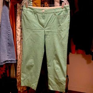 Green gingham capris from Talbots
